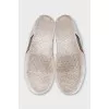 Men's white leather sneakers