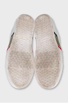 Men's white leather sneakers