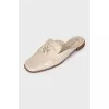 Leather flat mules