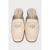 Leather flat mules