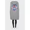 Knitted cape with drawstring hood
