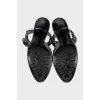 Замшевые слингбэки серого цвета