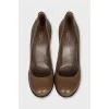 Brown round toe shoes