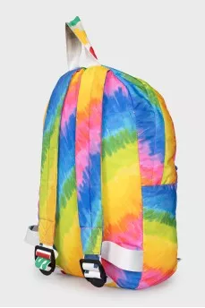 Multicolored textile backpack