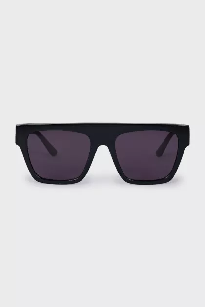 Black sunglasses with white trim