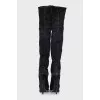 Suede over-the-knee boots with decorative soles