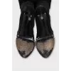 Suede over-the-knee boots with decorative soles
