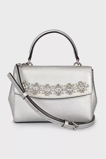 Silver crossbody with crystals