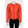 Orange jacket with a round collar