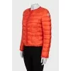 Orange jacket with a round collar