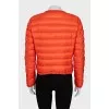 Orange jacket with a round collar