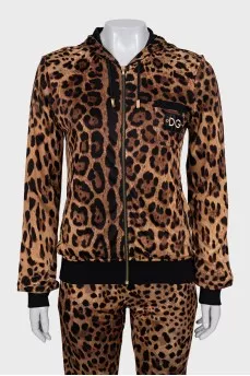 Leopard print three-piece suit