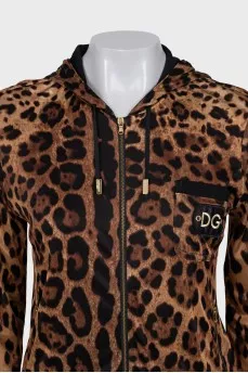 Leopard print three-piece suit
