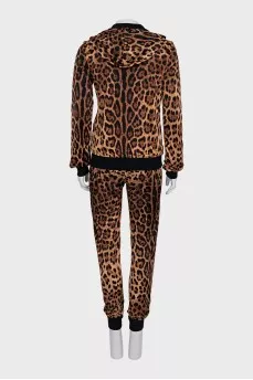 Leopard print three-piece suit