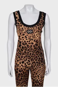 Leopard print three-piece suit