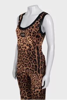 Leopard print three-piece suit