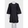 Straight dress with a round neckline
