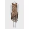 Asymmetrical dress in animal print