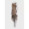 Asymmetrical dress in animal print