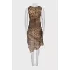 Asymmetrical dress in animal print
