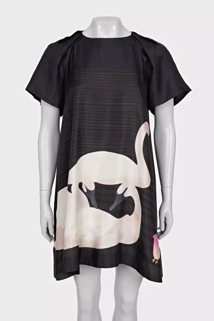 Gray silk dress