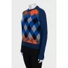 Wool and cashmere jumper with diamond pattern