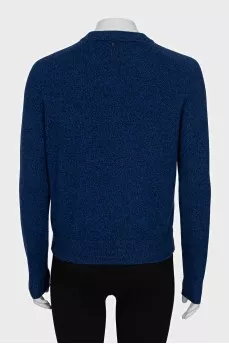 Wool and cashmere jumper with diamond pattern
