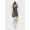 Animal print open back dress