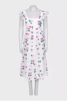 White dress with ties at the back