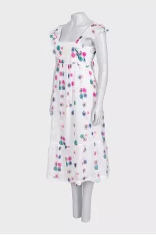 White dress with ties at the back