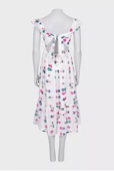 White dress with ties at the back