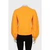 Orange sweatshirt with puff sleeves