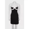 Black mini dress with white inserts
