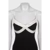 Black mini dress with white inserts