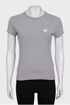 Gray straight T-shirt