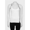 Fitted tank top with contrasting detail