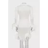 Bodycon dress with voluminous decor