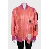 Oversized bomber jacket with raw edges