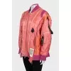 Oversized bomber jacket with raw edges