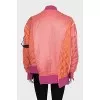 Oversized bomber jacket with raw edges