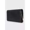 Leather crossbody bag with gold chain