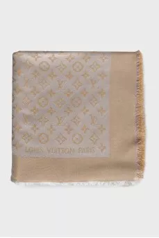 Two-tone scarf with signature monogram