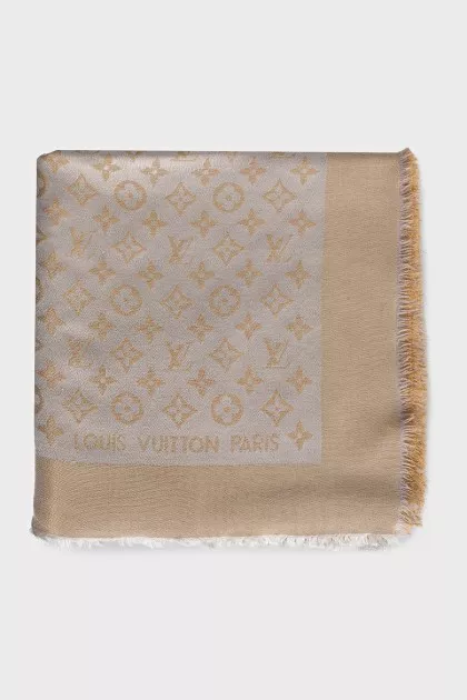 Two-tone scarf with signature monogram