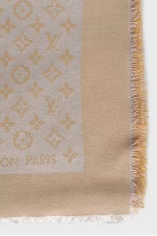 Two-tone scarf with signature monogram