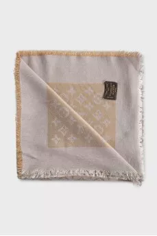 Two-tone scarf with signature monogram