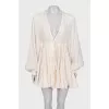 White dress with puff sleeves