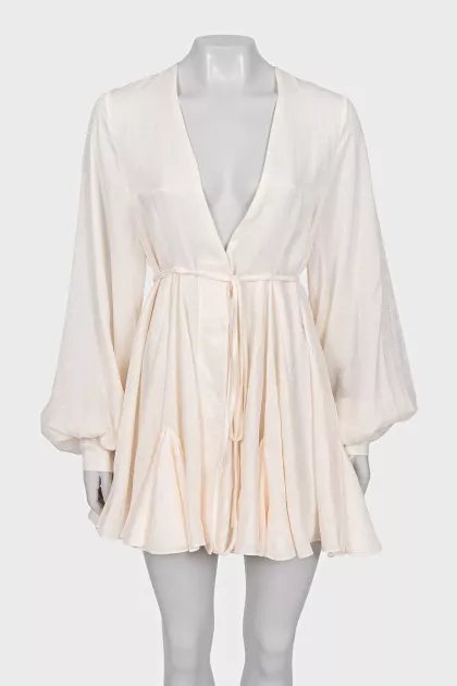 White dress with puff sleeves