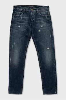 Чоловічі сині джинси tapered fit
