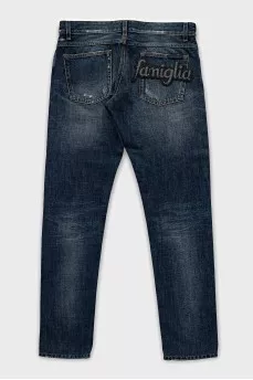 Чоловічі сині джинси tapered fit
