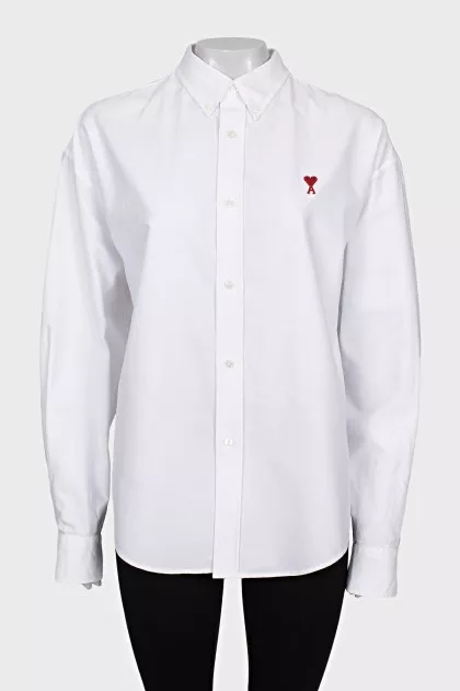 Oversized shirt with embroidered logo